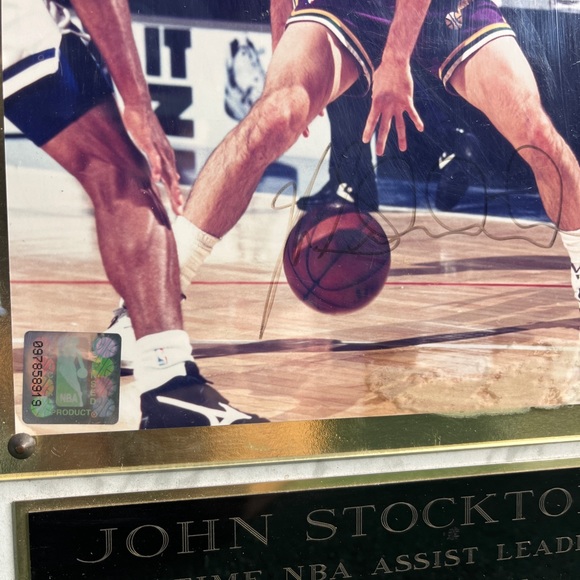 Signed John Stockton All Time NBA Assist Leader Plaque (8” x 10”) - Picture 2 of 4